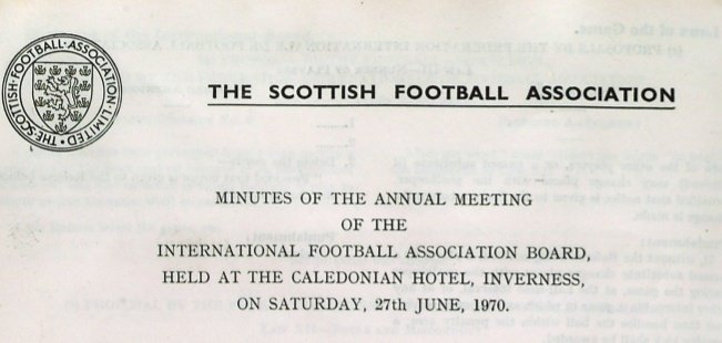 Title page of IFAB AGM 1970 Minutes
